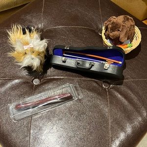 Lot of 2 American Girl Doll Pets. Retired.  Violin in case and brush EUC